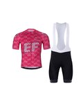 BONAVELO Kurzarm Radtrikot und Shorts - EDUCATION FIRST 2025 - Rosa/Schwarz