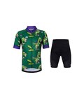 HOLOKOLO Kurzarm Radtrikot und Shorts - DINOSAURUS - Grün/Schwarz
