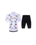 HOLOKOLO Kurzarm Radtrikot und Shorts - BUTTERFLIES - Schwarz/Weiß