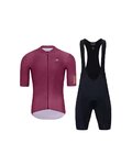 HOLOKOLO Kurzarm Radtrikot und Shorts - Set - bordeaux/Schwarz