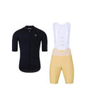 HOLOKOLO Kurzarm Radtrikot und Shorts - VICTORIOUS GOLD - Beige/Schwarz