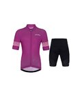 HOLOKOLO Kurzarm Radtrikot und Shorts - FLOW JUNIOR - Lila/Schwarz