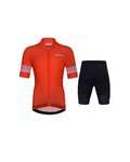HOLOKOLO Kurzarm Radtrikot und Shorts - FLOW JUNIOR - Schwarz/Rot
