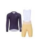 HOLOKOLO Kurzarm Radtrikot und Shorts - VICTORIOUS - Beige/Lila