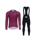 HOLOKOLO Langarm Radtrikot und Hose - VICTORIOUS GOLD - bordeaux/Schwarz
