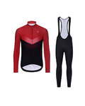 HOLOKOLO Langarm Radtrikot und Hose - ARROW WINTER - Rot/Schwarz
