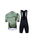 HOLOKOLO Kurzarm Radtrikot und Shorts - FOREST  - Grün/Orange/Braun
