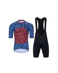 HOLOKOLO Kurzarm Radtrikot und Shorts - TAMELESS  - Schwarz/Blau/Rot