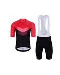 HOLOKOLO Kurzarm Radtrikot und Shorts - ARROW II - Rot/Schwarz