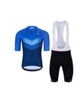 HOLOKOLO Kurzarm Radtrikot und Shorts - ARROW II - Blau/Schwarz