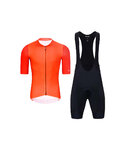 HOLOKOLO Kurzarm Radtrikot und Shorts - PERFORMANCE - Orange/Schwarz