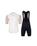 HOLOKOLO Kurzarm Radtrikot und Shorts - PERFORMANCE - Schwarz/Beige