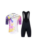 HOLOKOLO Kurzarm Radtrikot und Shorts - SPLASH - Grau/Lila