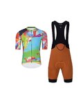 HOLOKOLO Kurzarm Radtrikot und Shorts - DEER - Grün/mehrfarbig/Braun
