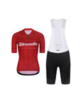 RIVANELLE Kurzarm Radtrikot und Shorts - GEAR UP - Schwarz/Weiß