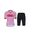 RIVANELLE Kurzarm Radtrikot und Shorts - FRUIT LADY - Rot/Schwarz/Rosa