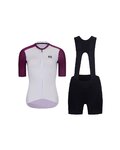 RIVANELLE Kurzarm Radtrikot und Shorts - TECHNICAL  - Weiß/Schwarz/bordeaux