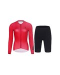 HOLOKOLO Langarm Radtrikot und Hose - VICTORIOUS ELITE - Schwarz/Rot