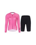 HOLOKOLO Langarm Radtrikot und Hose - VICTORIOUS ELITE - Rosa/Schwarz