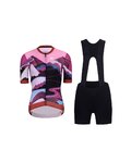 RIVANELLE Kurzarm Radtrikot und Shorts - SUNSET ELITE LADY LI - Schwarz/mehrfarbig/Rosa
