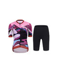 RIVANELLE Kurzarm Radtrikot und Shorts - SUNSET ELITE LADY - Rosa/mehrfarbig/Schwarz