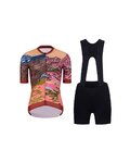 RIVANELLE Kurzarm Radtrikot und Shorts - FREE ELITE LADY LIMI - Orange/Schwarz/mehrfarbig