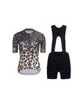 RIVANELLE Kurzarm Radtrikot und Shorts - WILDCAT  - Braun/Schwarz