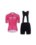 RIVANELLE Kurzarm Radtrikot und Shorts - DRAW UP  - Schwarz/Rosa