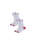 RIVANELLE Klassische Fahrradsocken - COMPETE 2PAK - Weiß/Rosa