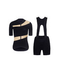 RIVANELLE Kurzarm Radtrikot und Shorts - GLAMOR - Schwarz/Beige