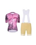 RIVANELLE Kurzarm Radtrikot und Shorts - ROSESCAPE - Beige/Lila