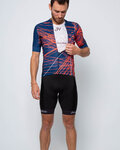 HOLOKOLO Kurzarm Radtrikot und Shorts - CLASH - Rot/Blau/Schwarz