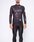 HOLOKOLO Langarm Radtrikot und Hose - BLACK OUT SUMMER - Weiß/Schwarz