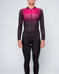 HOLOKOLO Langarm Radtrikot und Hose - FROSTED LADY SMR - Schwarz/Rosa
