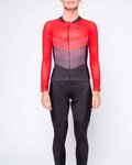 HOLOKOLO Langarm Radtrikot und Hose - NEW NEUTRAL LADY SMR - Rot/Schwarz