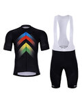 HOLOKOLO Kurzarm Radtrikot und Shorts - HYPER - Schwarz/Regenbogen