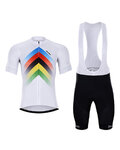 HOLOKOLO Kurzarm Radtrikot und Shorts - HYPER - Regenbogen/Schwarz/Weiß
