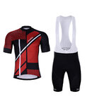 HOLOKOLO Kurzarm Radtrikot und Shorts - TRACE - Schwarz/Rot