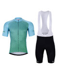 HOLOKOLO Kurzarm Radtrikot und Shorts - DAYBREAK - Hellblau/Schwarz/Grün