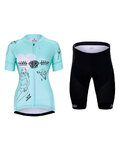 HOLOKOLO Kurzarm Radtrikot und Shorts - RAZZLE DAZZLE LADY - mehrfarbig/Hellblau