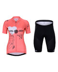 HOLOKOLO Kurzarm Radtrikot und Shorts - RAZZLE DAZZLE LADY - Rosa/mehrfarbig