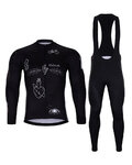 HOLOKOLO Langarm Radtrikot und Hose - BLACK OUT SUMMER - Weiß/Schwarz