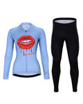 HOLOKOLO Langarm Radtrikot und Hose - CASSIS LADY SMR - Schwarz/Hellblau