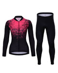 HOLOKOLO Langarm Radtrikot und Hose - FROSTED LADY SMR - Schwarz/Rosa