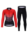 HOLOKOLO Langarm Radtrikot und Hose - NEW NEUTRAL LADY SMR - Rot/Schwarz