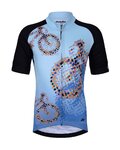 HOLOKOLO Kurzarm Radtrikot und Shorts - BIKERS KIDS - Blau/Schwarz/Weiß