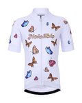 HOLOKOLO Kurzarm Radtrikot und Shorts - BUTTERFLIES KIDS - Weiß/Schwarz
