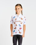 HOLOKOLO Kurzarm Fahrradtrikot - BUTTERFLIES KIDS - Weiß/mehrfarbig