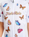 HOLOKOLO Kurzarm Fahrradtrikot - BUTTERFLIES KIDS - Weiß/mehrfarbig