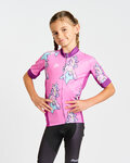 HOLOKOLO Kurzarm Fahrradtrikot - UNICORNS KIDS - Rosa/mehrfarbig